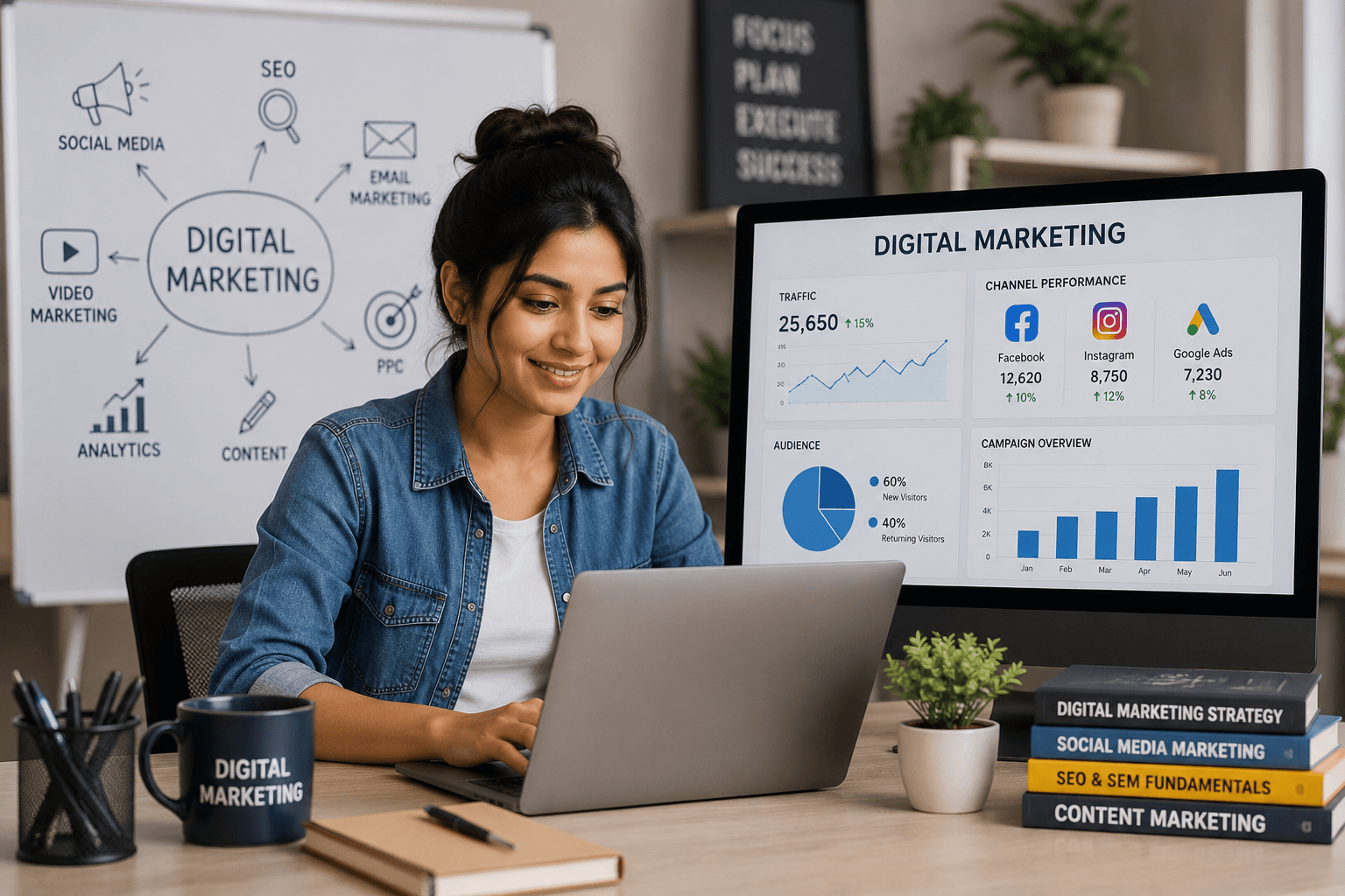 Student learning digital marketing skills in Kochi