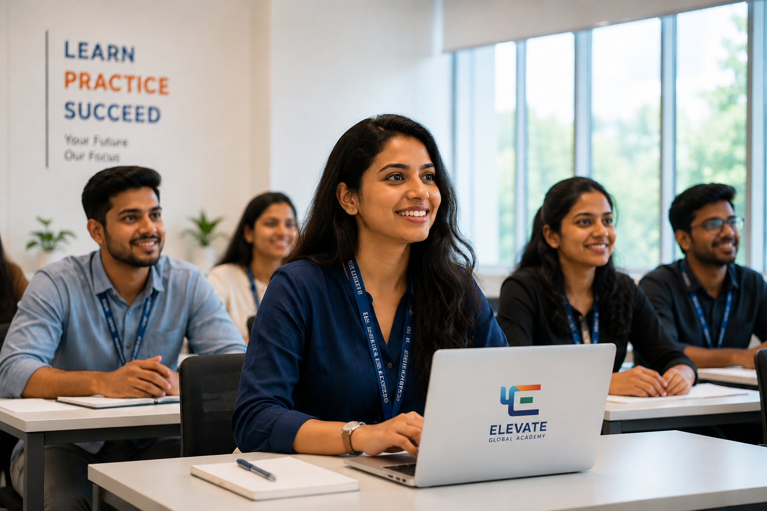 Students learning practical skills at Elevate Global Academy
