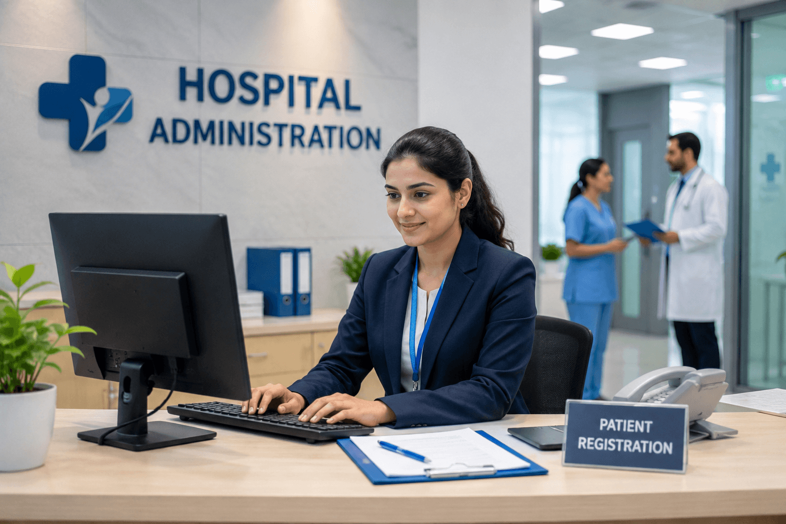 Students learning hospital and business administration in Kochi